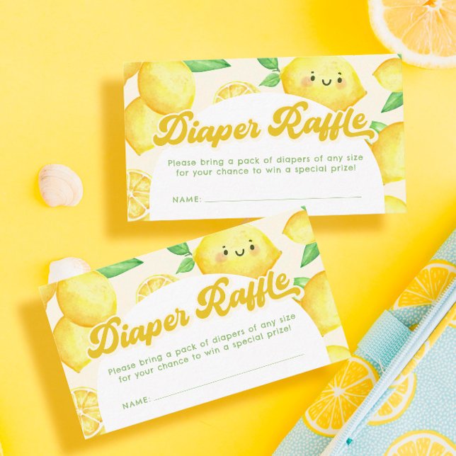 Lemon Baby Shower Diaper Raffle Tickets Enclosure Card (Creator Uploaded)