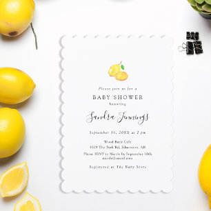 Lemon Baby Shower Elegant Cute Simple Modern Invitation