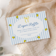 Lemon Baby Shower Gender Neutral Diaper Raffle