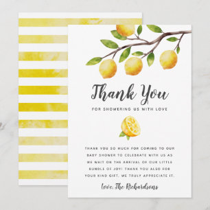 Lemon Baby Shower Gender Neutral Thank You Card