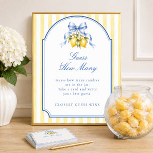 Lemon Baby Shower Guess How Many Party Sign