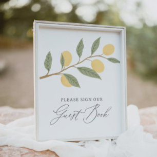 Lemon Baby Shower Guest Book Sign
