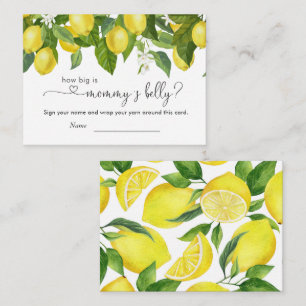 Lemon Baby Shower How Big Is Mummy's Belly Enclosure Card