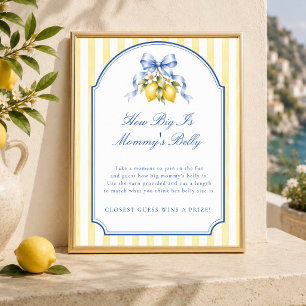 Lemon Baby Shower How Big Is Mummy's Belly Sign