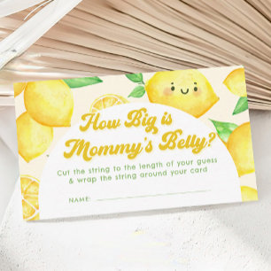 Lemon Baby Shower How Big Mummy Belly Game Enclosure Card
