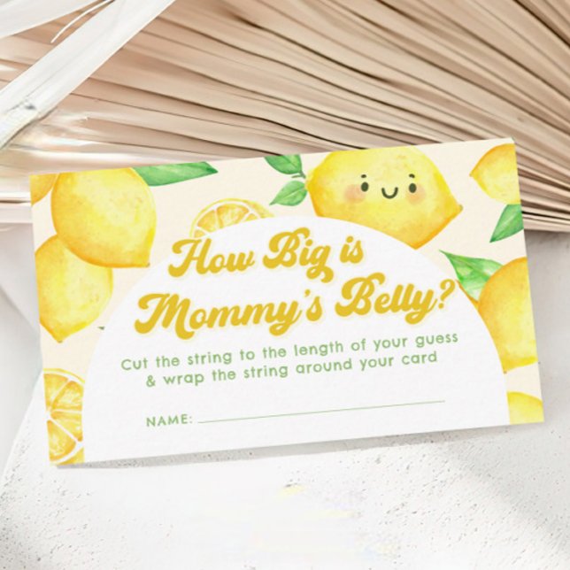 Lemon Baby Shower How Big Mummy Belly Game Enclosure Card (Creator Uploaded)