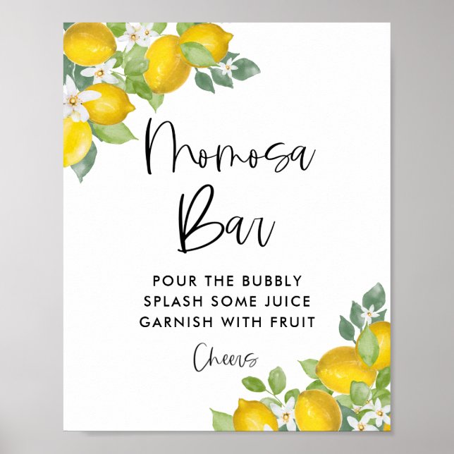 Lemon Baby Shower Momosa Bar Sign (Front)