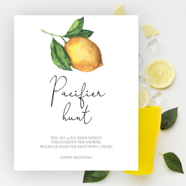 Lemon baby shower Pacifier hunt game Poster (Creator Uploaded)