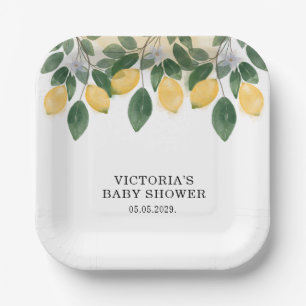 Lemon Baby Shower Paper Plate