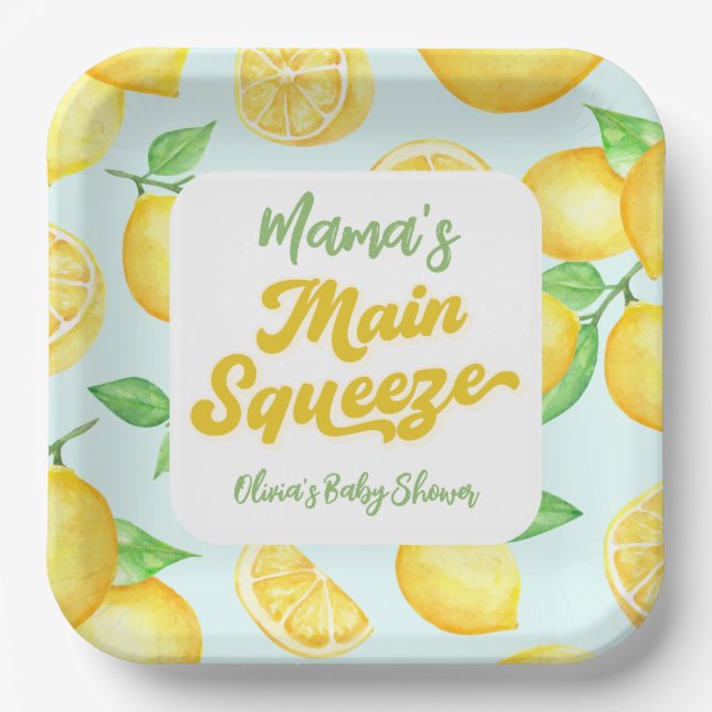Lemon Baby Shower  Paper Plate (Front)