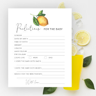 Lemon baby shower Predictions for baby