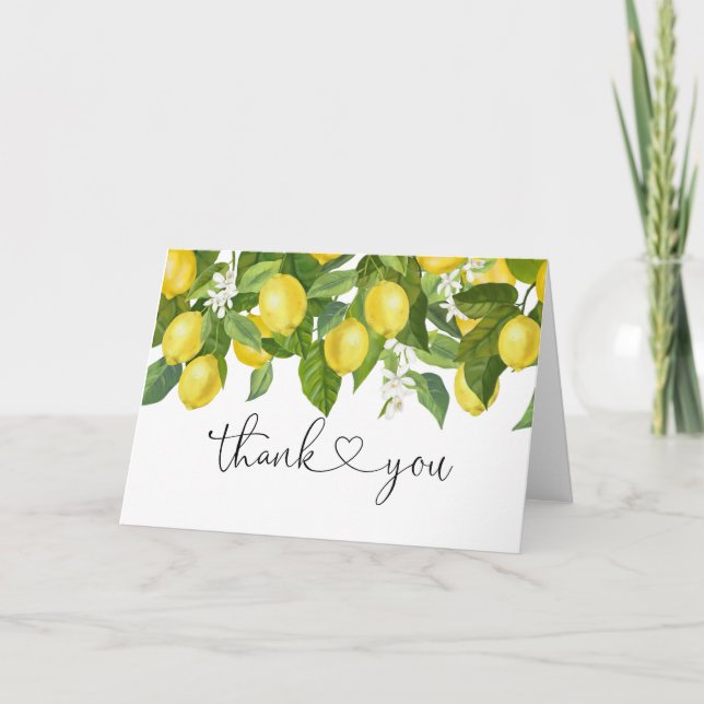 Lemon Baby Shower Thank You Card (Front)