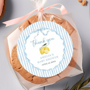 Lemon Baby Shower Thank you Classic Round Sticker