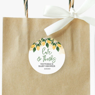 Lemon Baby Shower Thank you  Classic Round Sticker