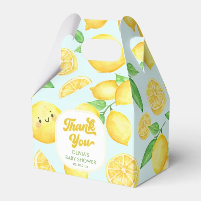 Lemon Baby Shower Thank You  Favour Box (Front Side)