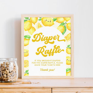 Lemon Baby Shower theme Diaper Raffle  Poster