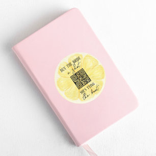 Lemon Bachelorette Party   Custom QR Code Classic Round Sticker