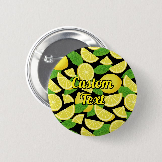 Lemon Background 6 Cm Round Badge (Front & Back)