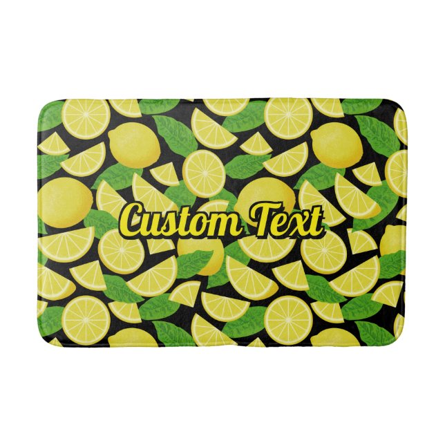 Lemon Background Bath Mat (Front)