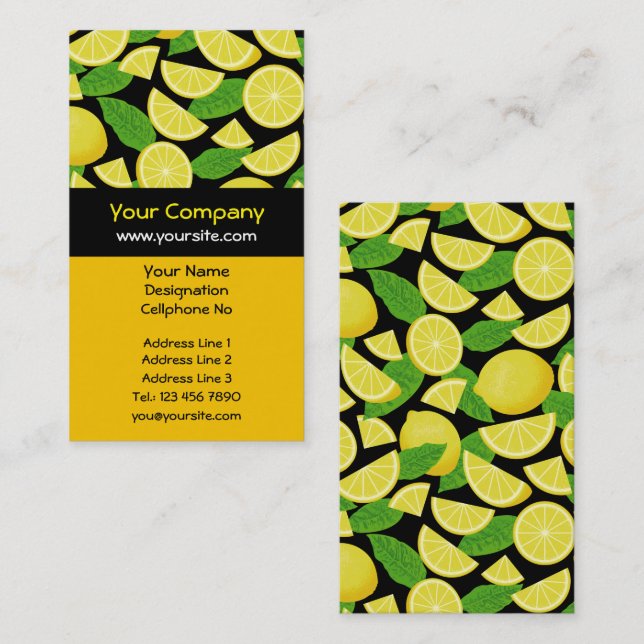 Lemon Background Business Card (Front/Back)