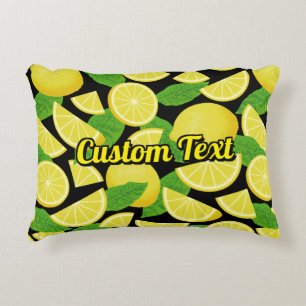 Lemon Background Decorative Cushion