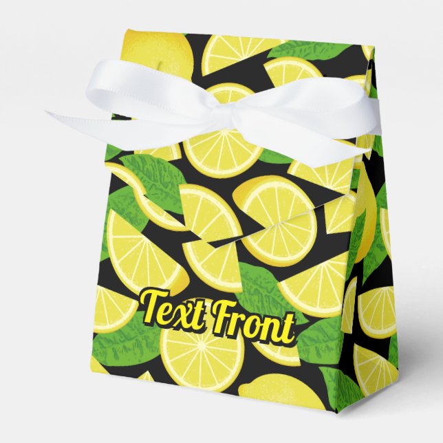 Lemon Background Favour Box (Front Side)