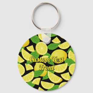 Lemon Background Key Ring