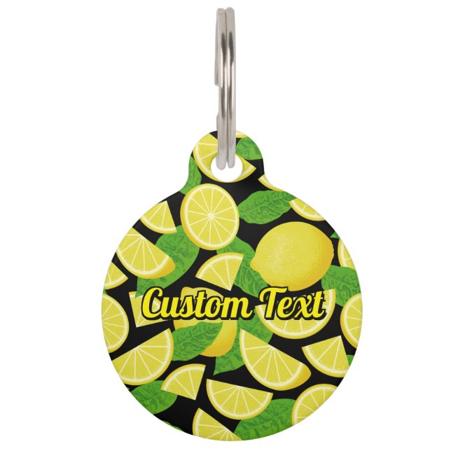 Lemon Background Pet Tag (Front)