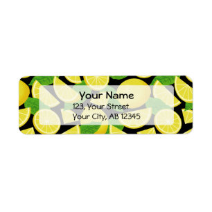 Lemon Background Return Address Label