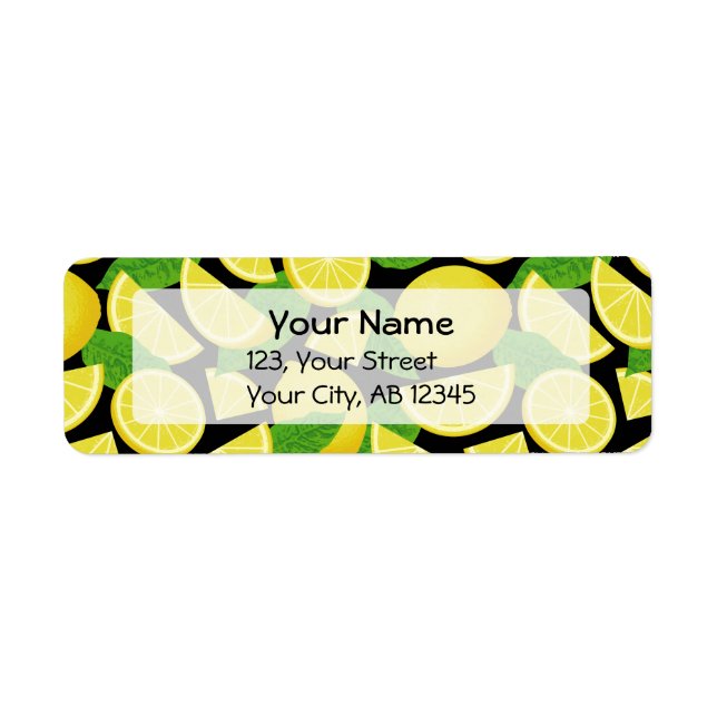 Lemon Background Return Address Label (Front)