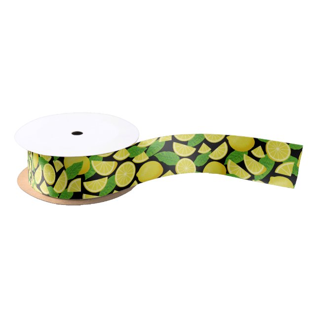 Lemon Background Satin Ribbon (Spool)