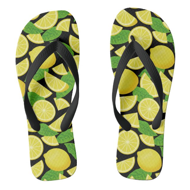 Lemon Background Thongs (Footbed)