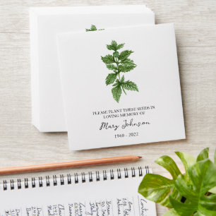 Lemon Balm Memorial Funeral Seed Envelope