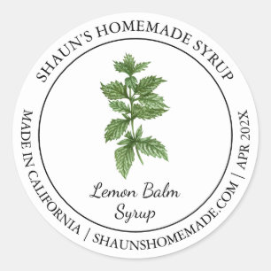 Lemon Balm Syrup Modern label