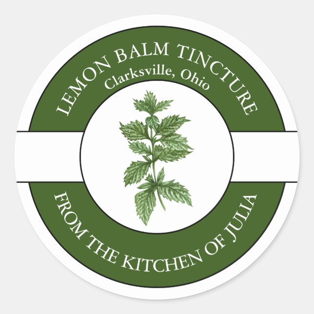Lemon Balm Tincture Label  (Front)