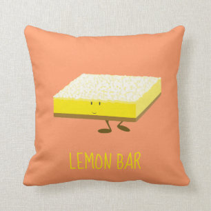 Lemon Bar Cartoon Character Throw Pillow