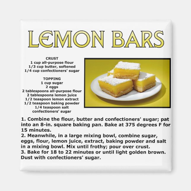 Lemon Bars Magnet (Front)