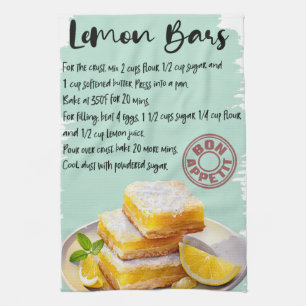 Lemon Bars Recipe Tea Towel