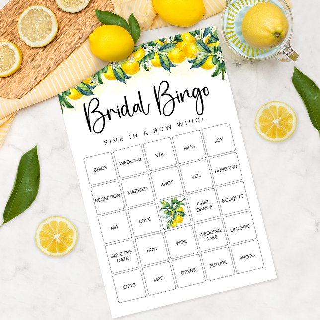 Lemon Bingo Game Bridal Shower Card (Creator Uploaded)