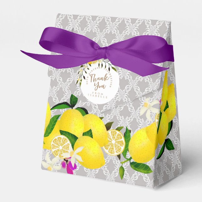Lemon Birthday  Favour Box (Front Side)