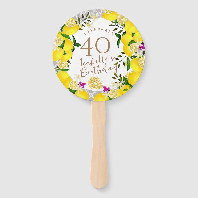 Lemon Birthday Hand Fan (Front)