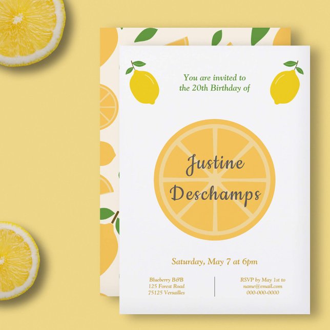 Lemon Birthday Invitation (Lemon Birthday Invitation)