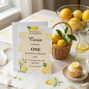 Lemon Birthday Invitation Personalised Party Card