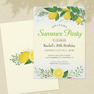Lemon Birthday Party Invitation