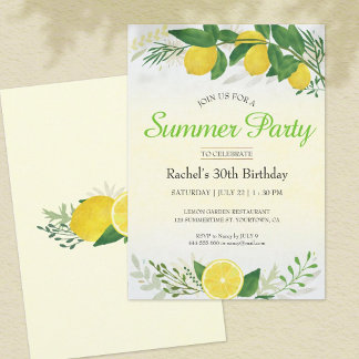 Lemon Birthday Party Invitation
