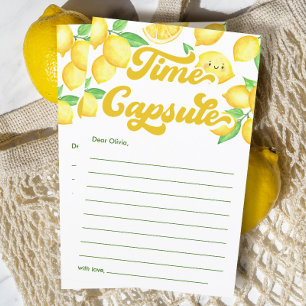 Lemon Birthday Party Time Capsule Game