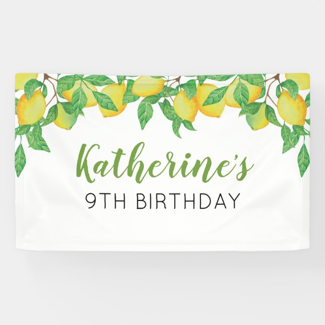 Lemon Birthday Personalized banner (Horizontal)