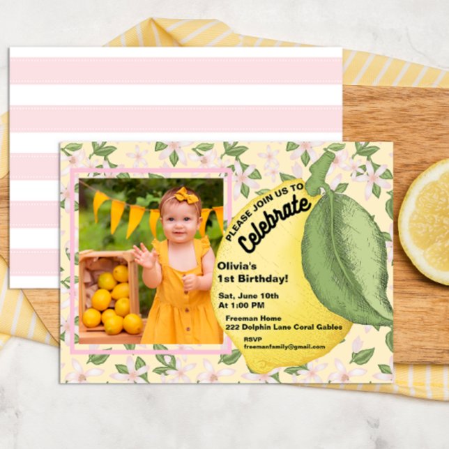 Lemon Birthday Photo Invitation (Creator Uploaded)