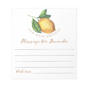 Lemon birthday time capsule message notepad