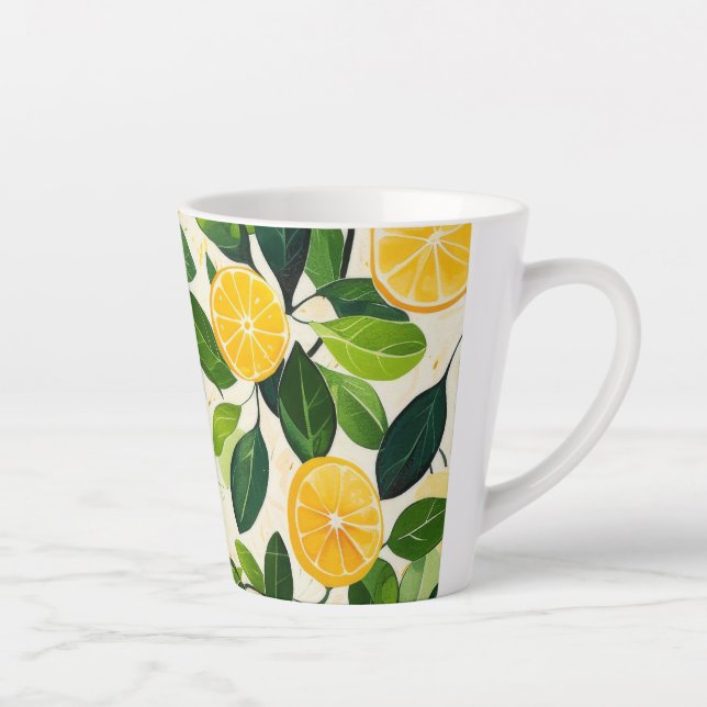 "Lemon Bliss Espresso Cups" Latte Mug (Right)
